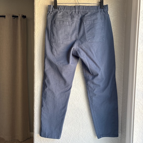 Pact Womens M Ankle Pant Organic Cotton Blue Straight Leg Stretch Sustainable - Picture 6 of 11